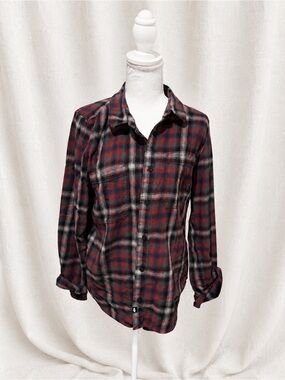 Vans Red and Black Plaid Button-Up Shirt